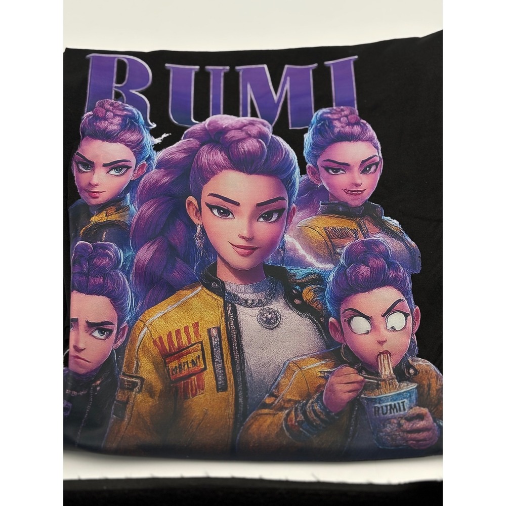 Rumi Graphic‎ T Shirt Black 2XL Anime Cartoon Style Women